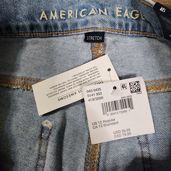 NWT American Eagle Jeans super high rise straight size 12 2274 - Picture 6 of 9